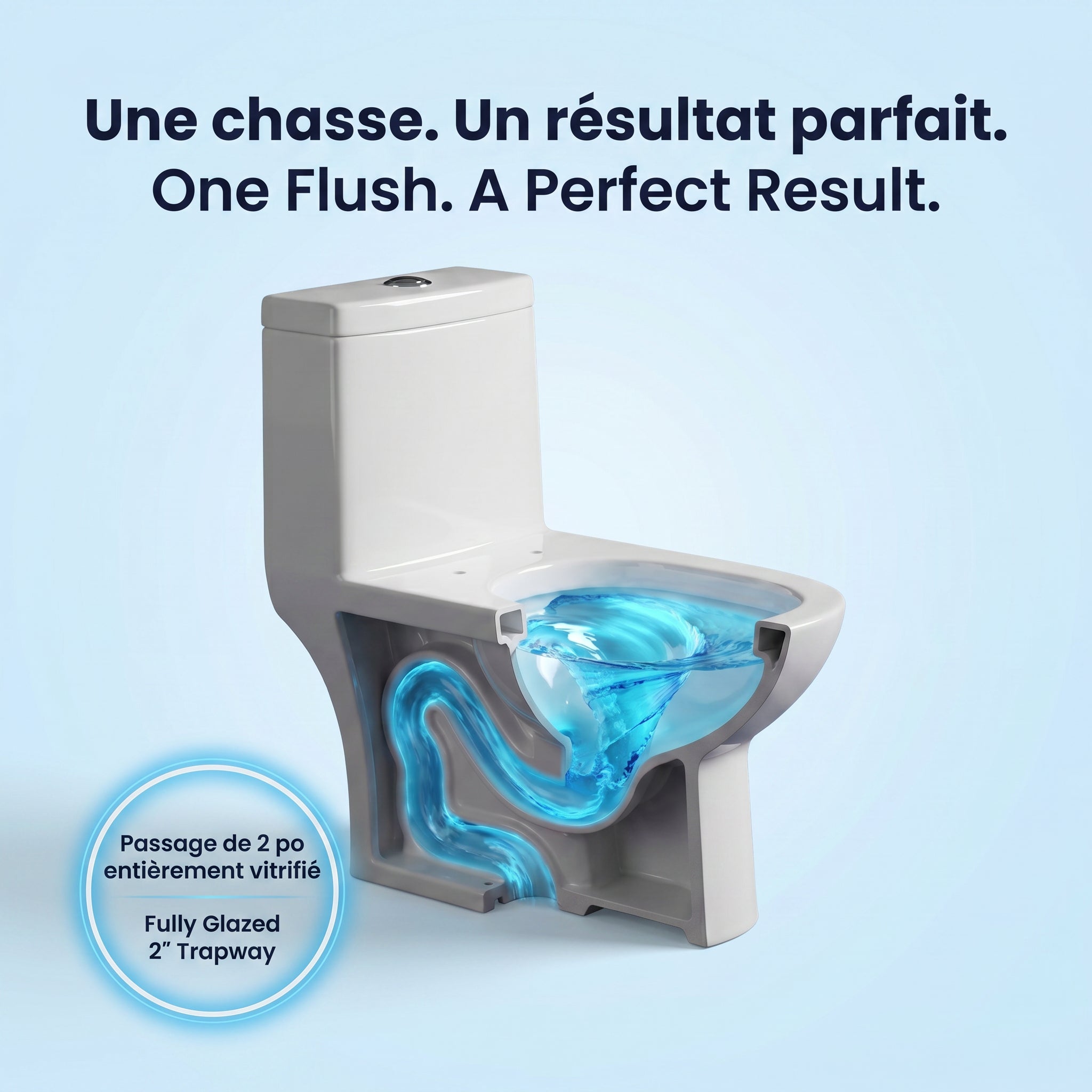Toilette Monobloc Marbella Blanche à Double Chasse