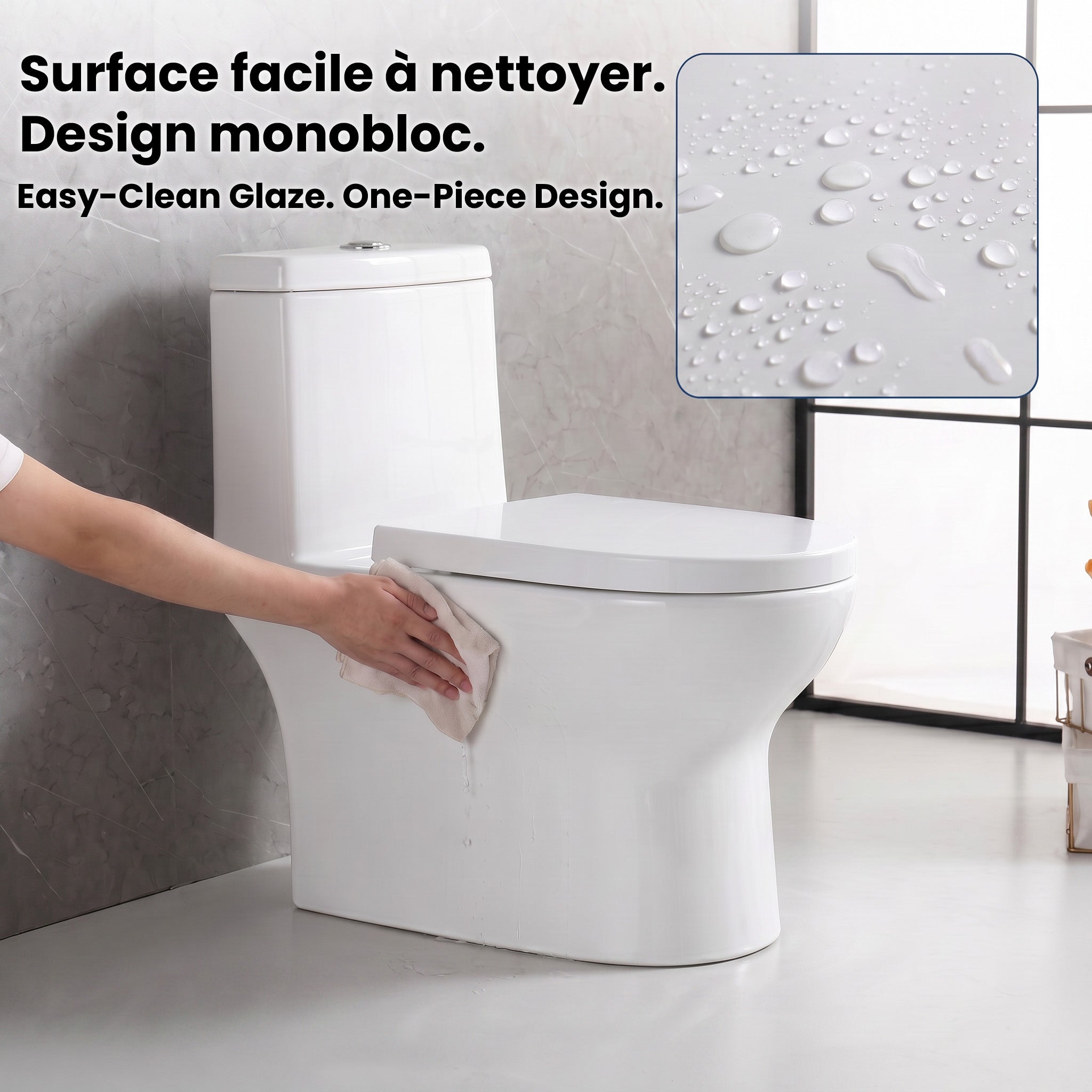 Toilette Monobloc Marbella Blanche à Double Chasse