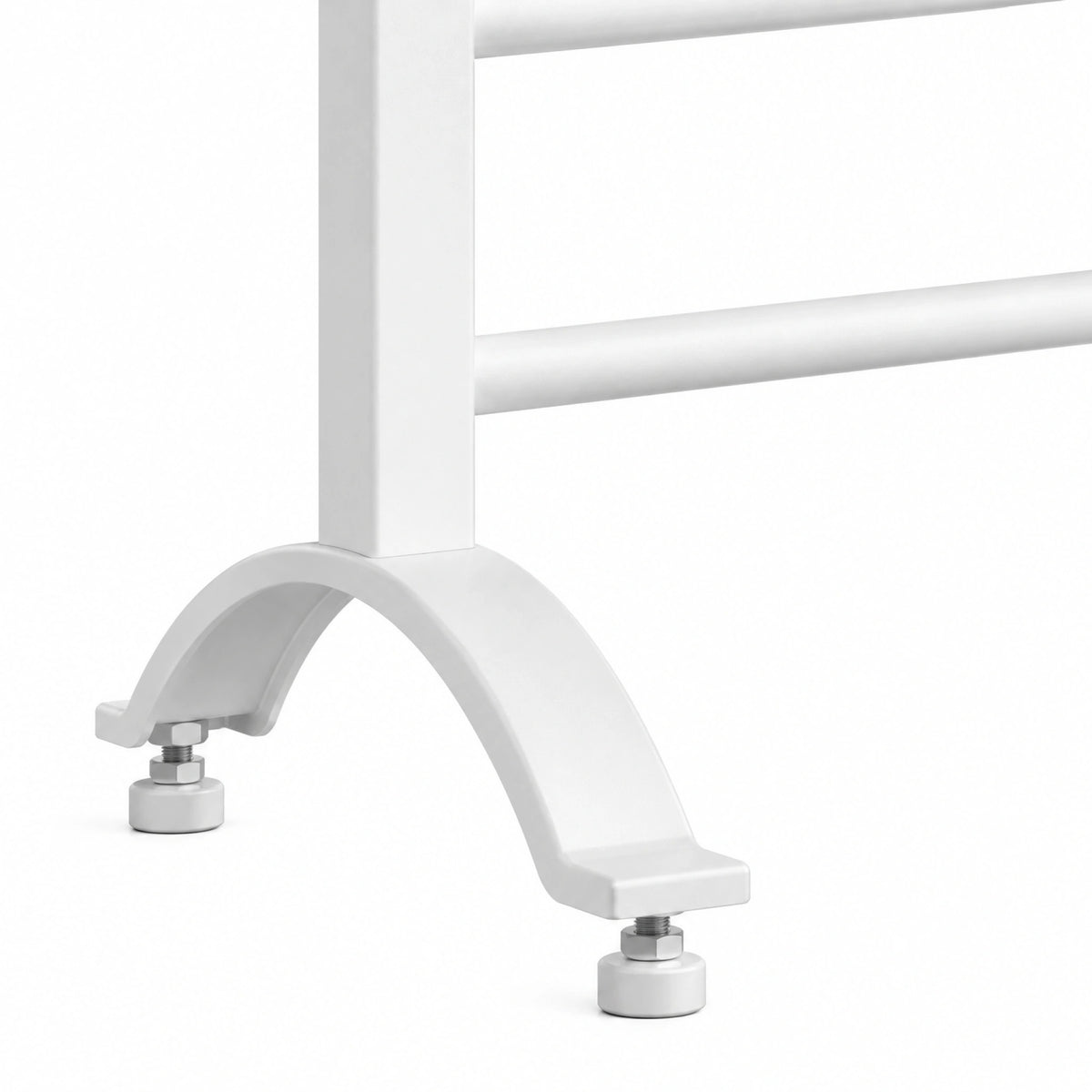 Sèche-serviettes blanc sur pied à brancher de 24" x 36" avec 8 barres rondes