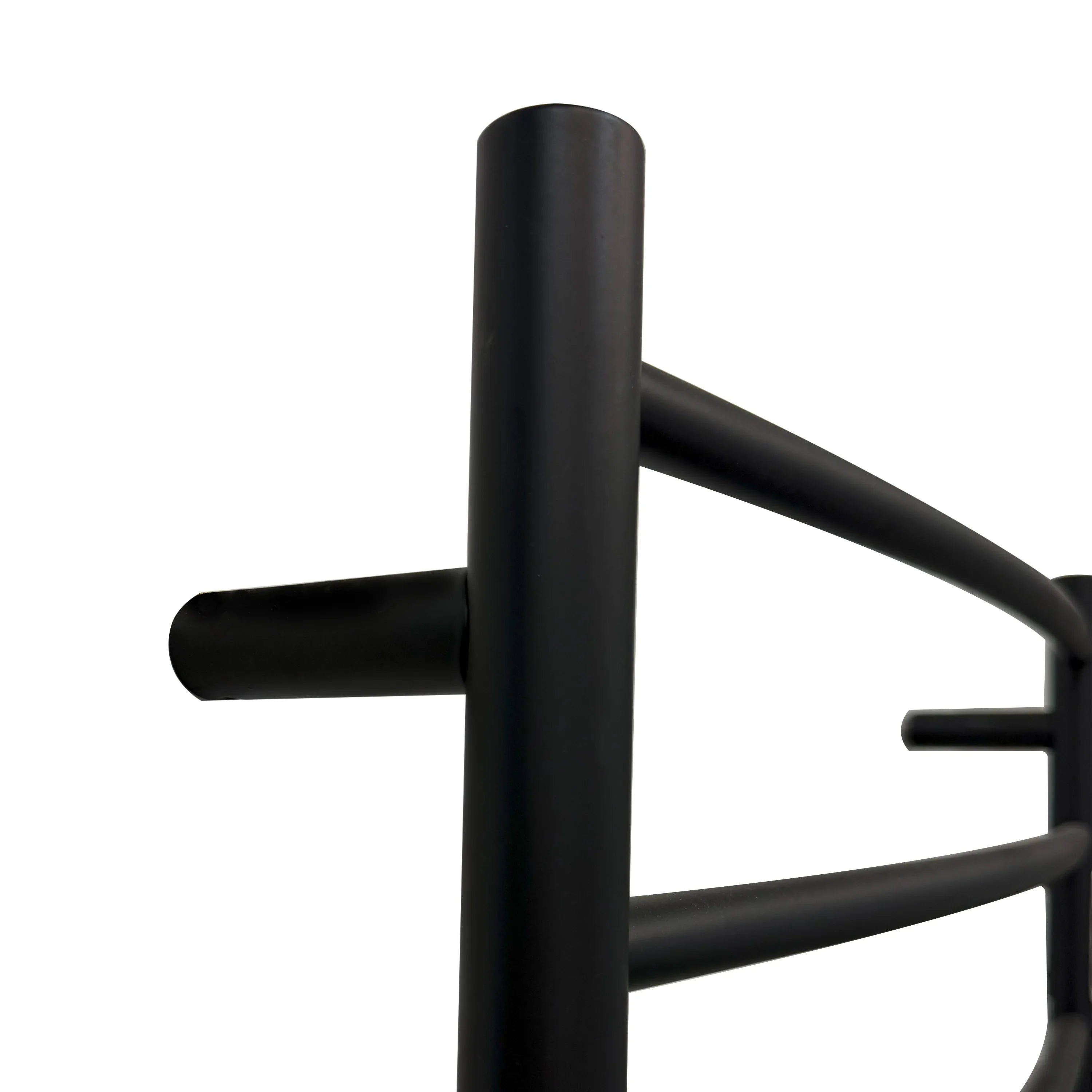 24" x 17" Matte Black Plug-in Curved Wall-Mount Towel Warmer with 4 Round Bars