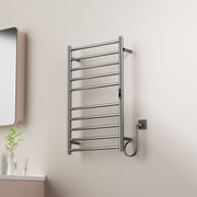 Sèche-serviettes mural à brancher chromé de 20" x 32" avec 10 barres rondes