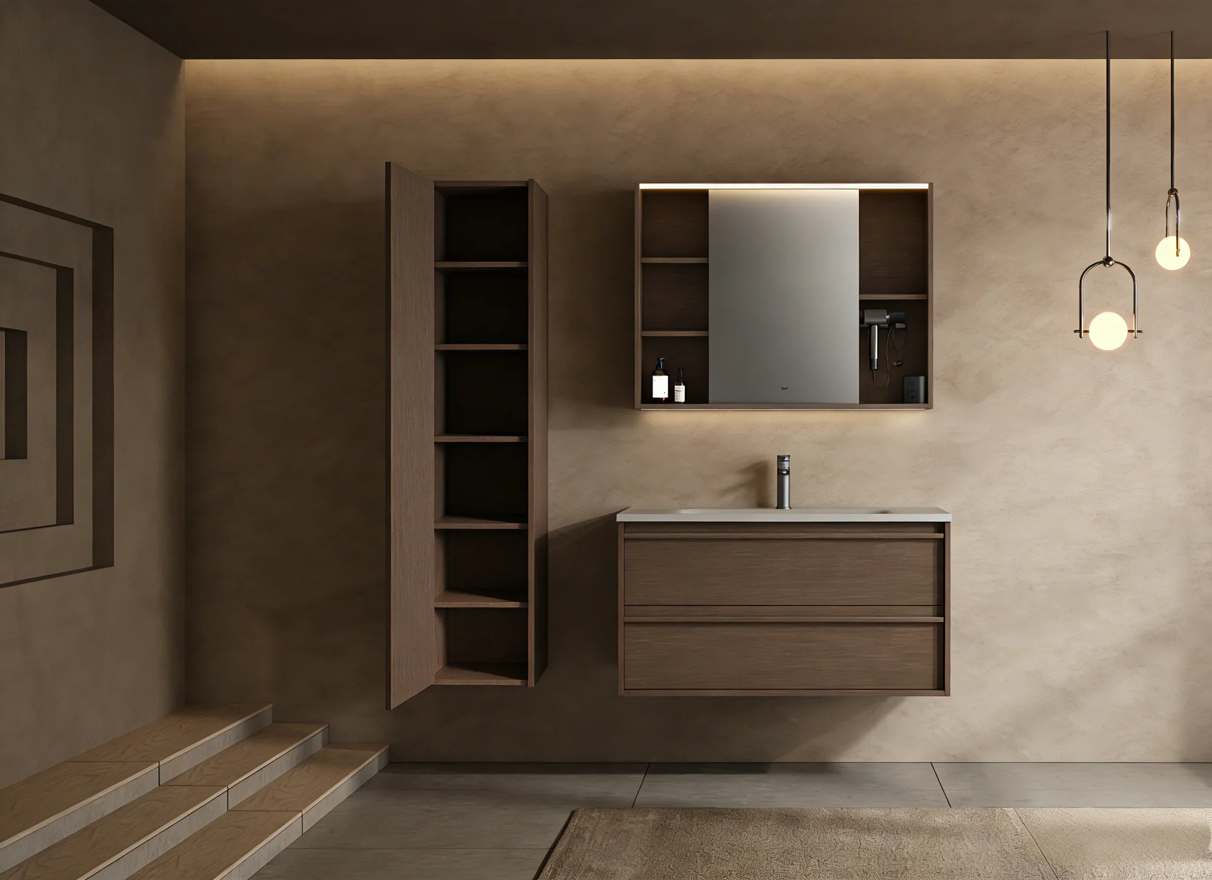 40" Hazelnut LED Medicine Cabinet with Soft-Close Doors