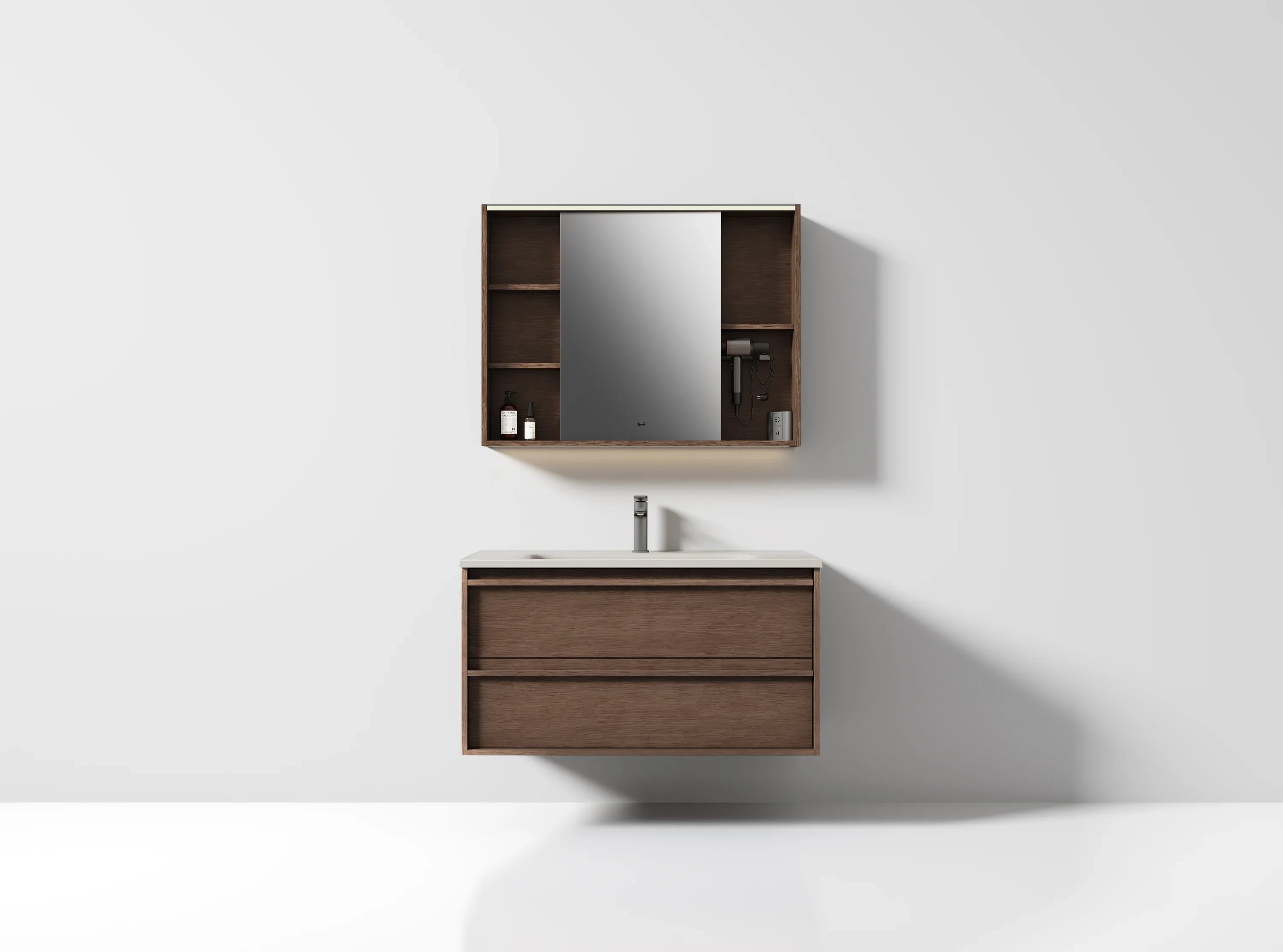 40" Hazelnut LED Medicine Cabinet with Soft-Close Doors