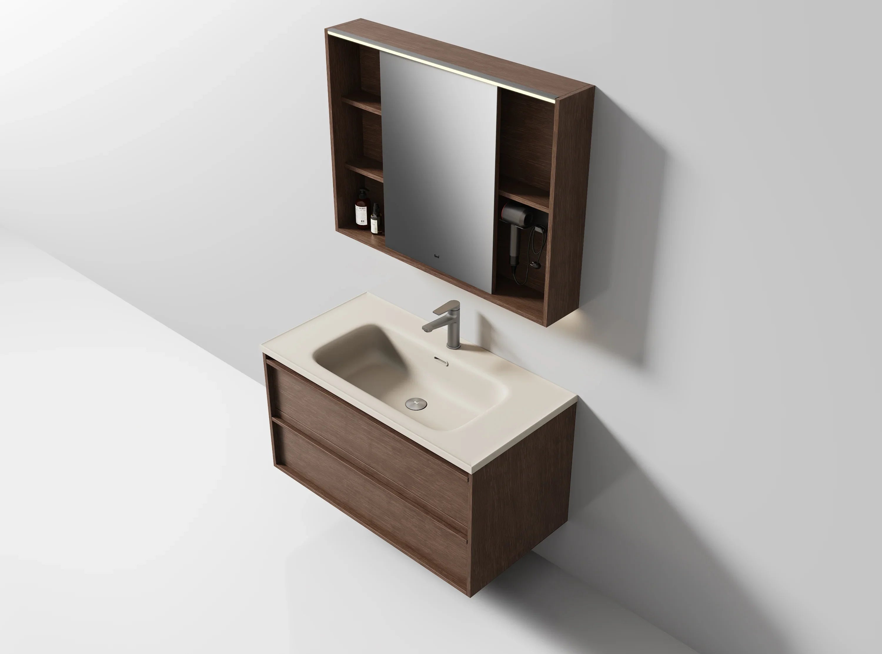 40" Hazelnut LED Medicine Cabinet with Soft-Close Doors