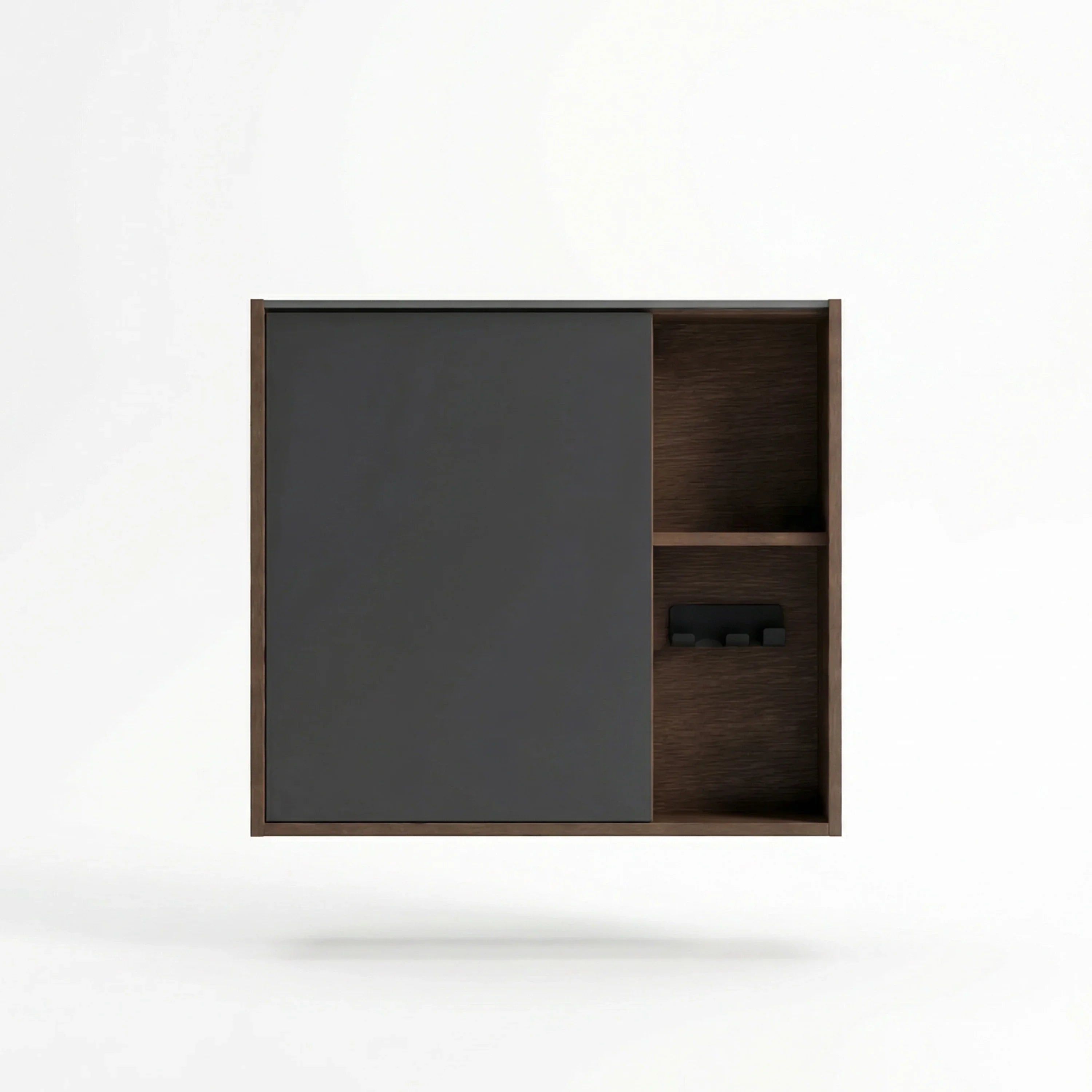 Armoire à pharmacie DEL 40po en noisette avec portes à fermeture douce