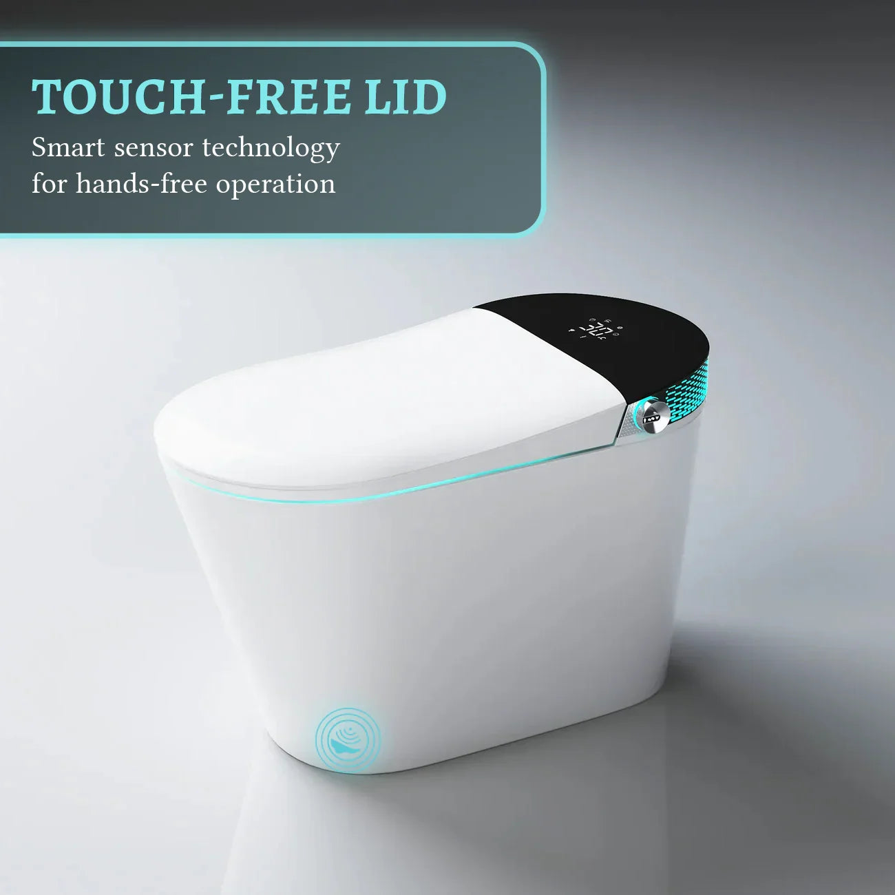 SERA Witty Toilette-bidet intelligente, toilette monopièce avec chasse automatique à jet, couvercle à ouverture/fermeture automatique, lavage à l’eau tiède, séchage à air chaud, siège chauffant – Affichage noir