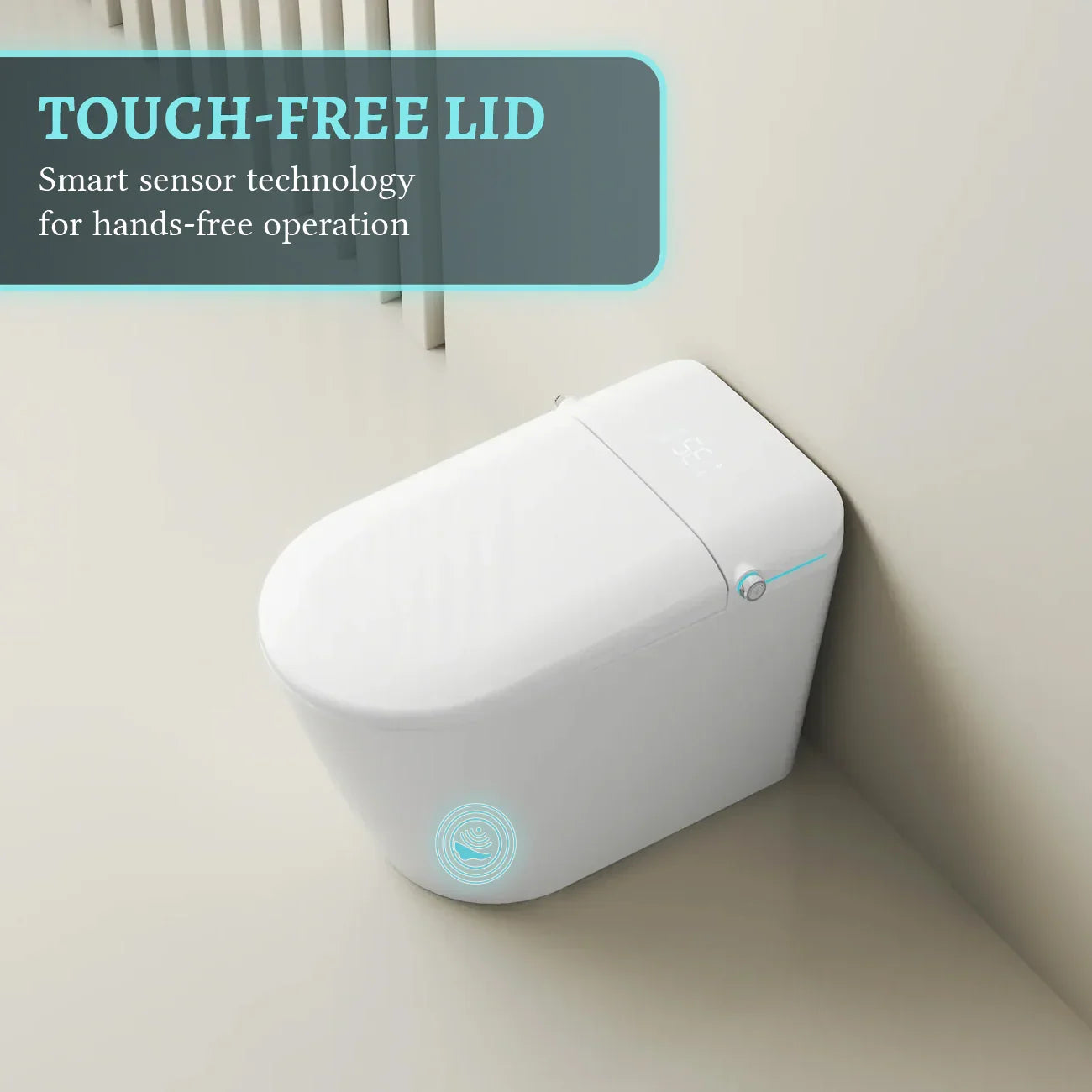 SERA Sigma Toilette-bidet intelligente, toilette monopièce avec chasse automatique à jet, couvercle à ouverture/fermeture automatique, lavage à l’eau tiède, séchage à air chaud, siège chauffant – Finition blanc