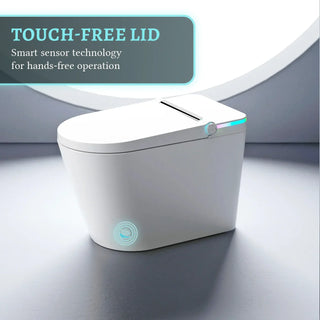 Sera Omega Toilette intelligente avec bidet, monobloc avec chasse à jet automatique, abattant auto-ouvrant/fermant, lavage à l’eau chaude, sécheur à air chaud, siège chauffant – Blanc
