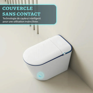 SERA Sigma Toilette-bidet intelligente, toilette monopièce avec chasse automatique à jet, couvercle à ouverture/fermeture automatique, lavage à l’eau tiède, séchage à air chaud, siège chauffant – Finition Bleu