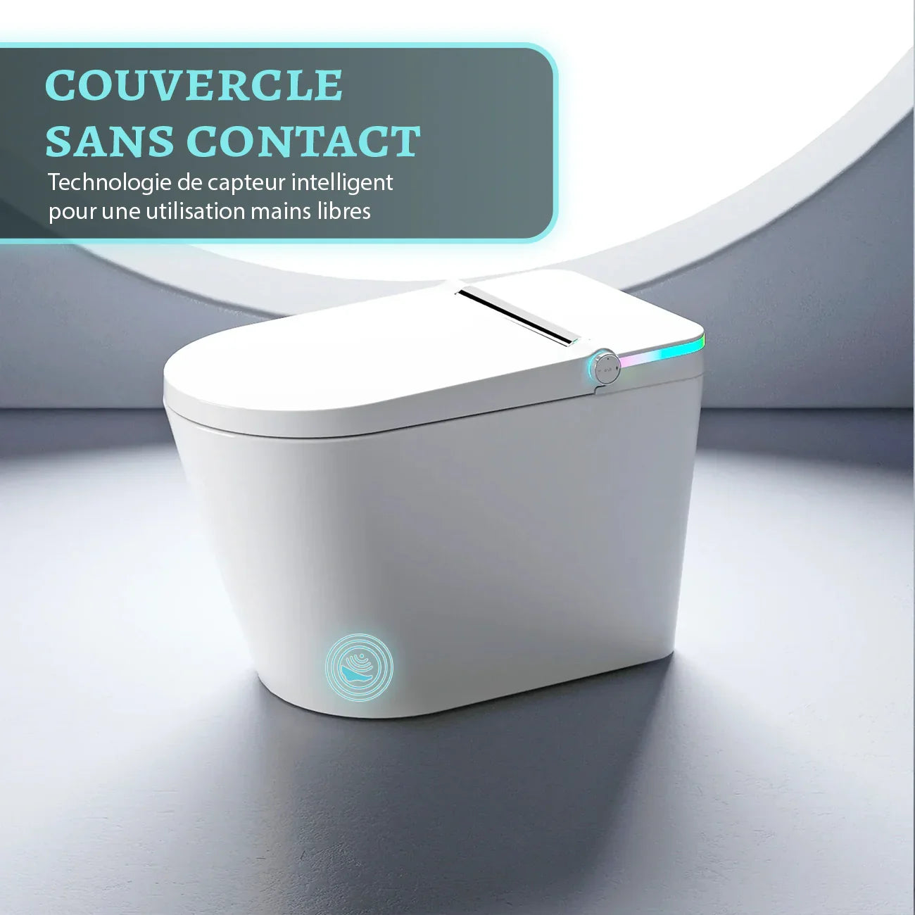Sera Omega Toilette intelligente avec bidet, monobloc avec chasse à jet automatique, abattant auto-ouvrant/fermant, lavage à l’eau chaude, sécheur à air chaud, siège chauffant – Blanc