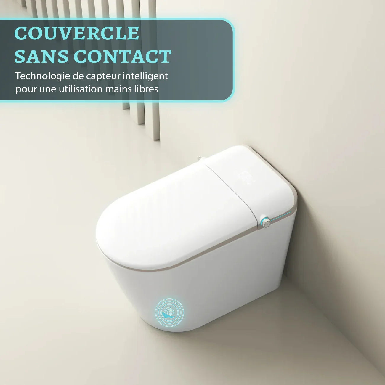 SERA Sigma Toilette-bidet intelligente, toilette monopièce avec chasse automatique à jet, couvercle à ouverture/fermeture automatique, lavage à l’eau tiède, séchage à air chaud, siège chauffant – Finition dorée
