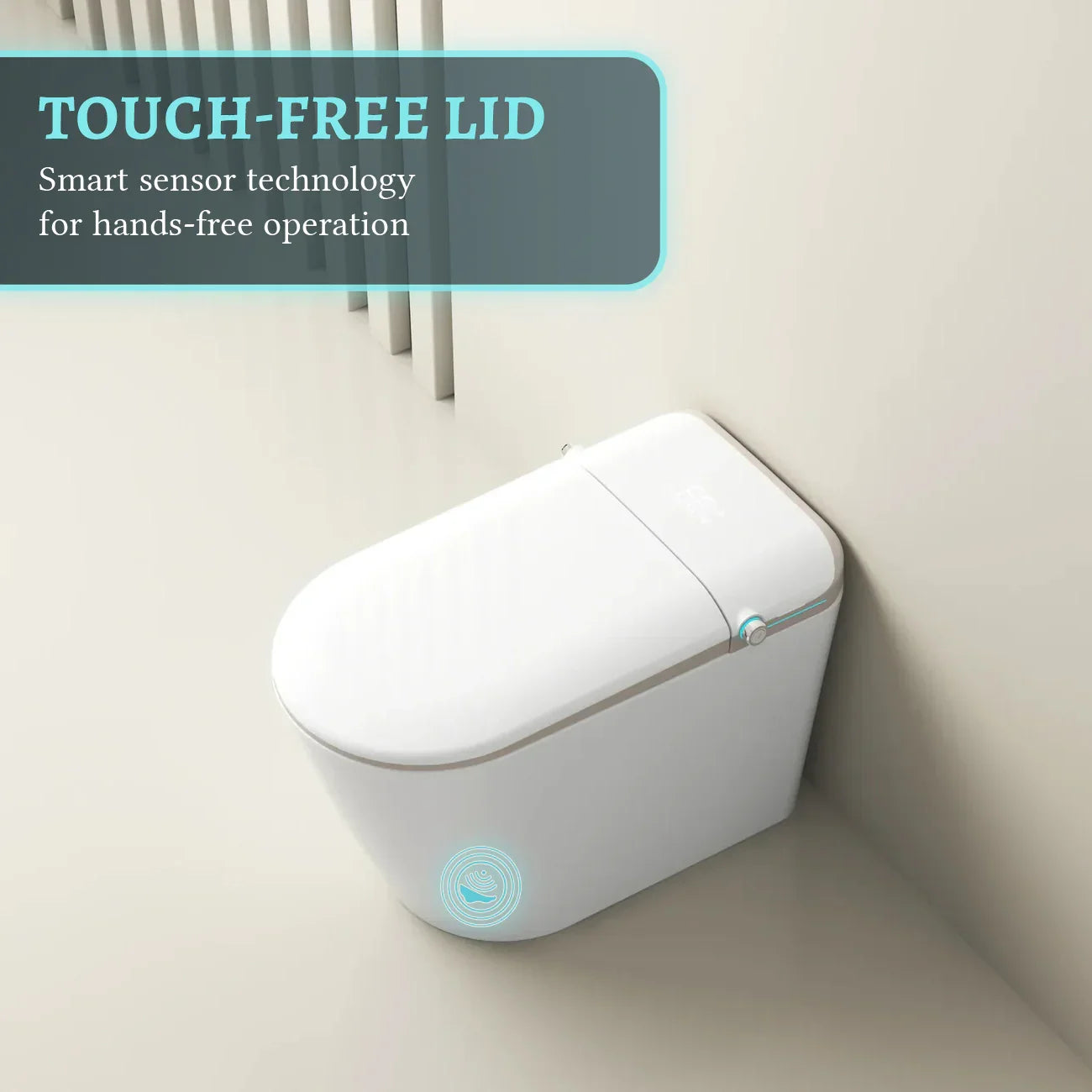 SERA Sigma Toilette-bidet intelligente, toilette monopièce avec chasse automatique à jet, couvercle à ouverture/fermeture automatique, lavage à l’eau tiède, séchage à air chaud, siège chauffant – Finition dorée