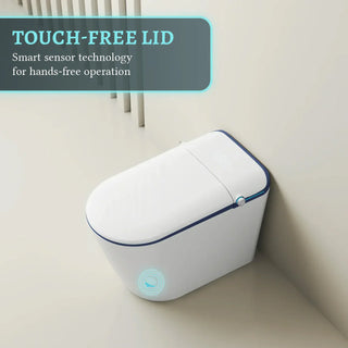 SERA Sigma Toilette-bidet intelligente, toilette monopièce avec chasse automatique à jet, couvercle à ouverture/fermeture automatique, lavage à l’eau tiède, séchage à air chaud, siège chauffant – Finition Bleu