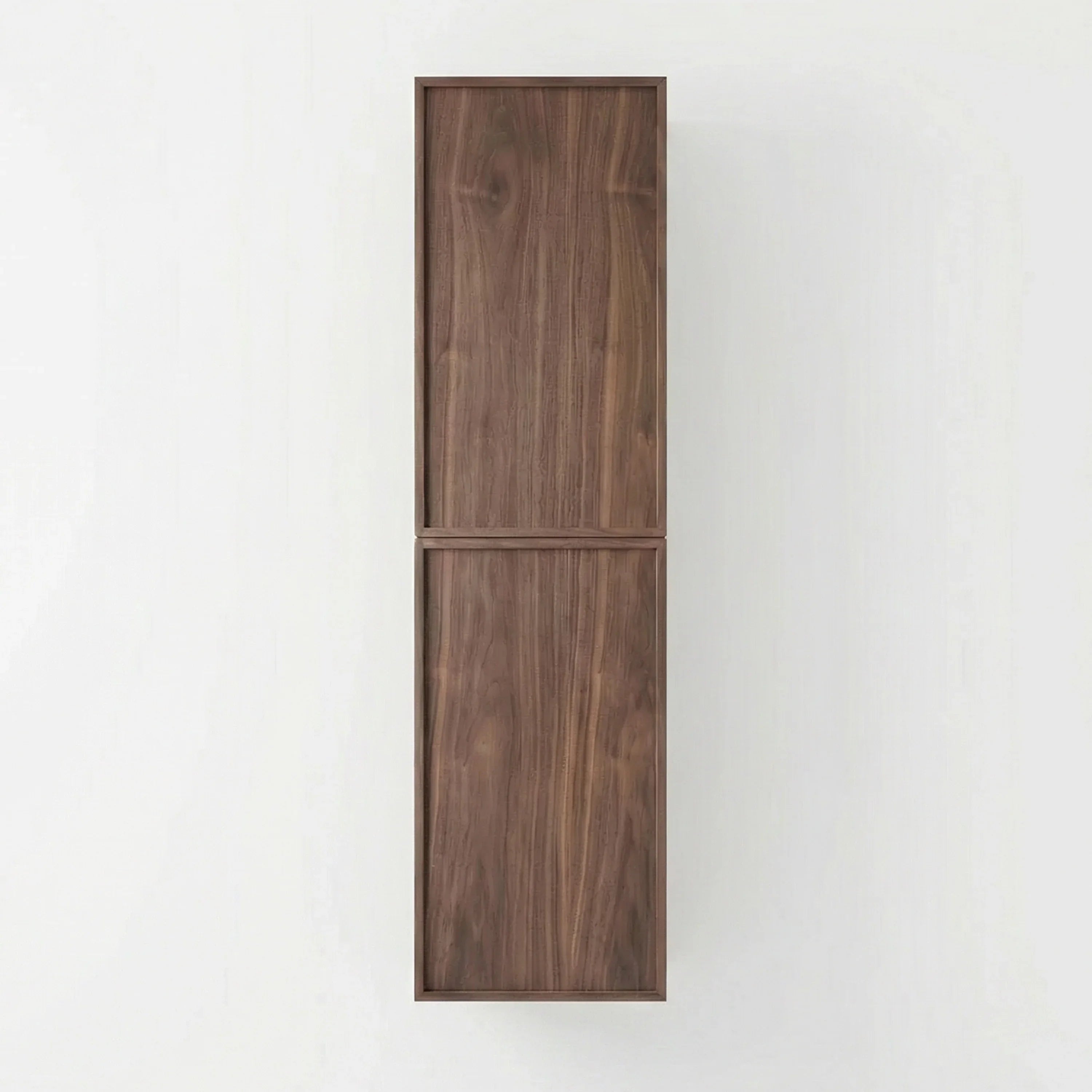Armoire à linge de salle de bain sur pied - Noyer naturel - Réversible