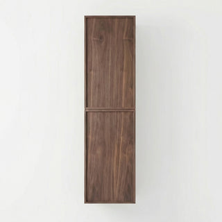 Armoire à linge de salle de bain sur pied - Noyer naturel - Réversible