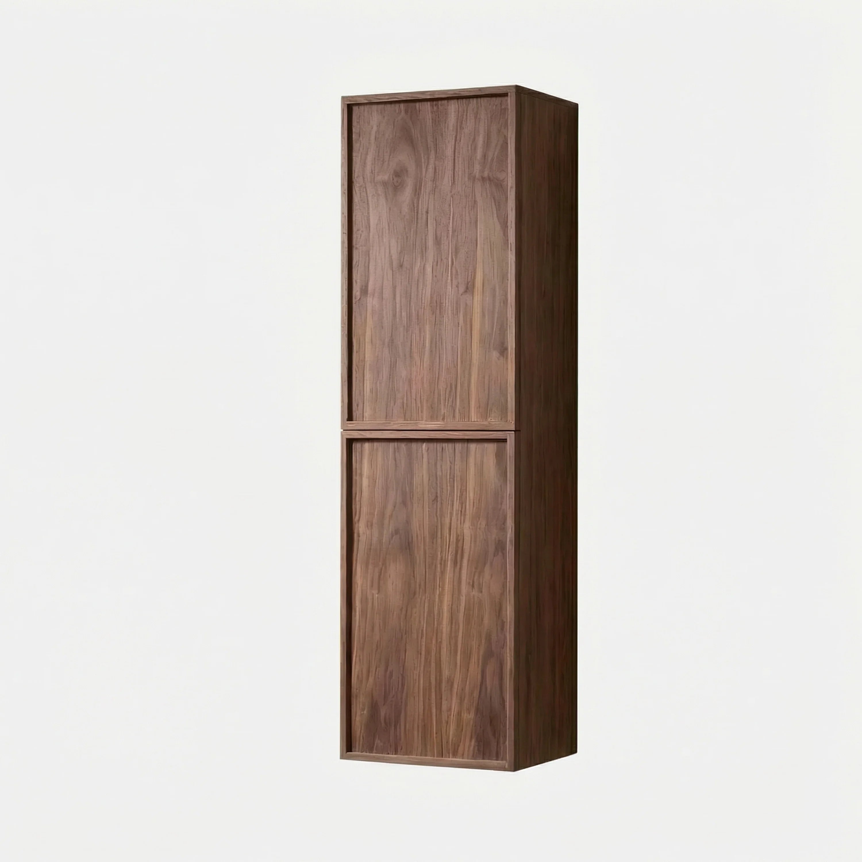 Armoire à linge de salle de bain sur pied - Noyer naturel - Réversible