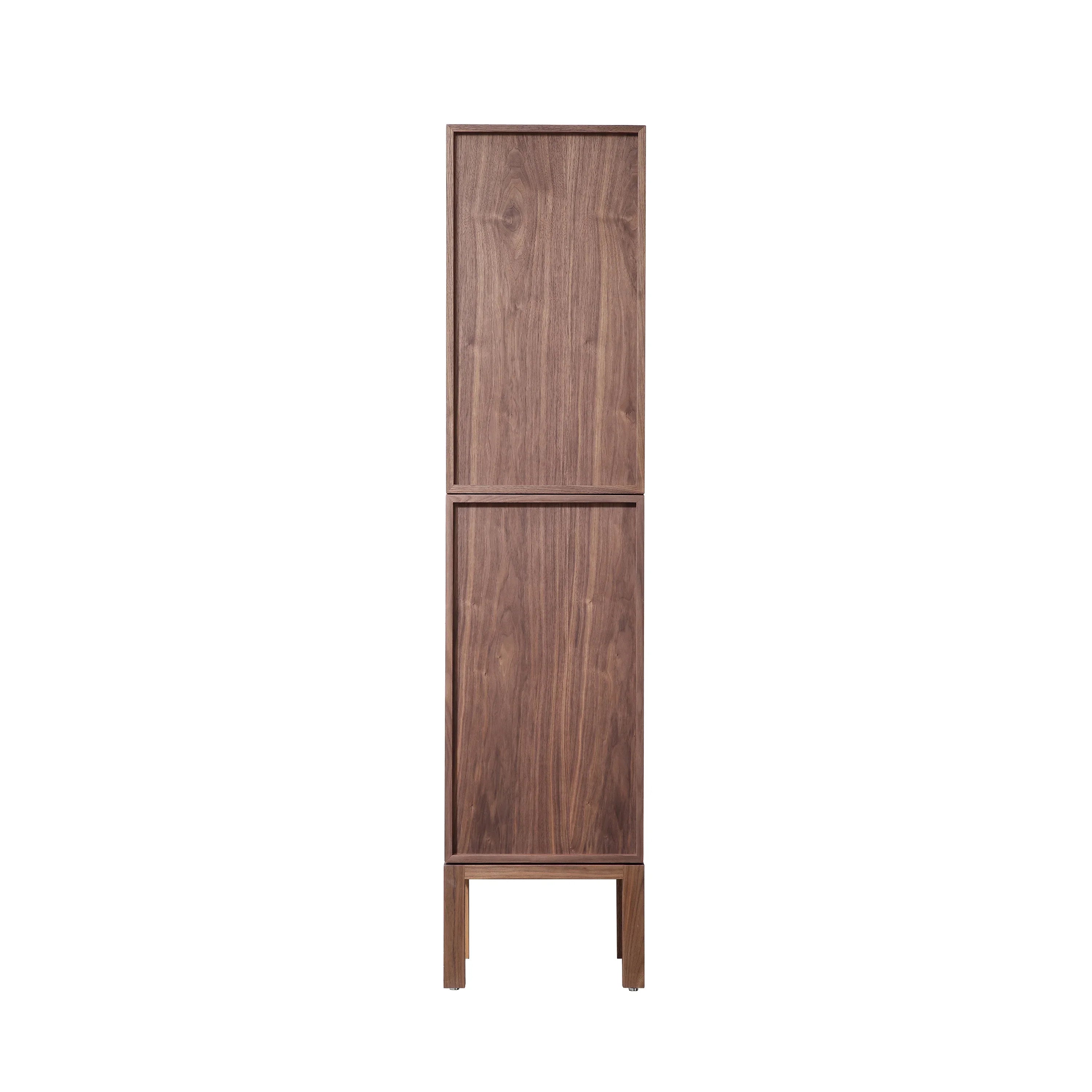 Armoire à linge de salle de bain sur pied - Noyer naturel - Réversible