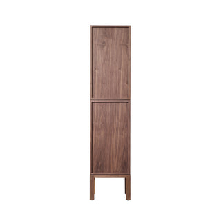 Armoire à linge de salle de bain sur pied - Noyer naturel - Réversible