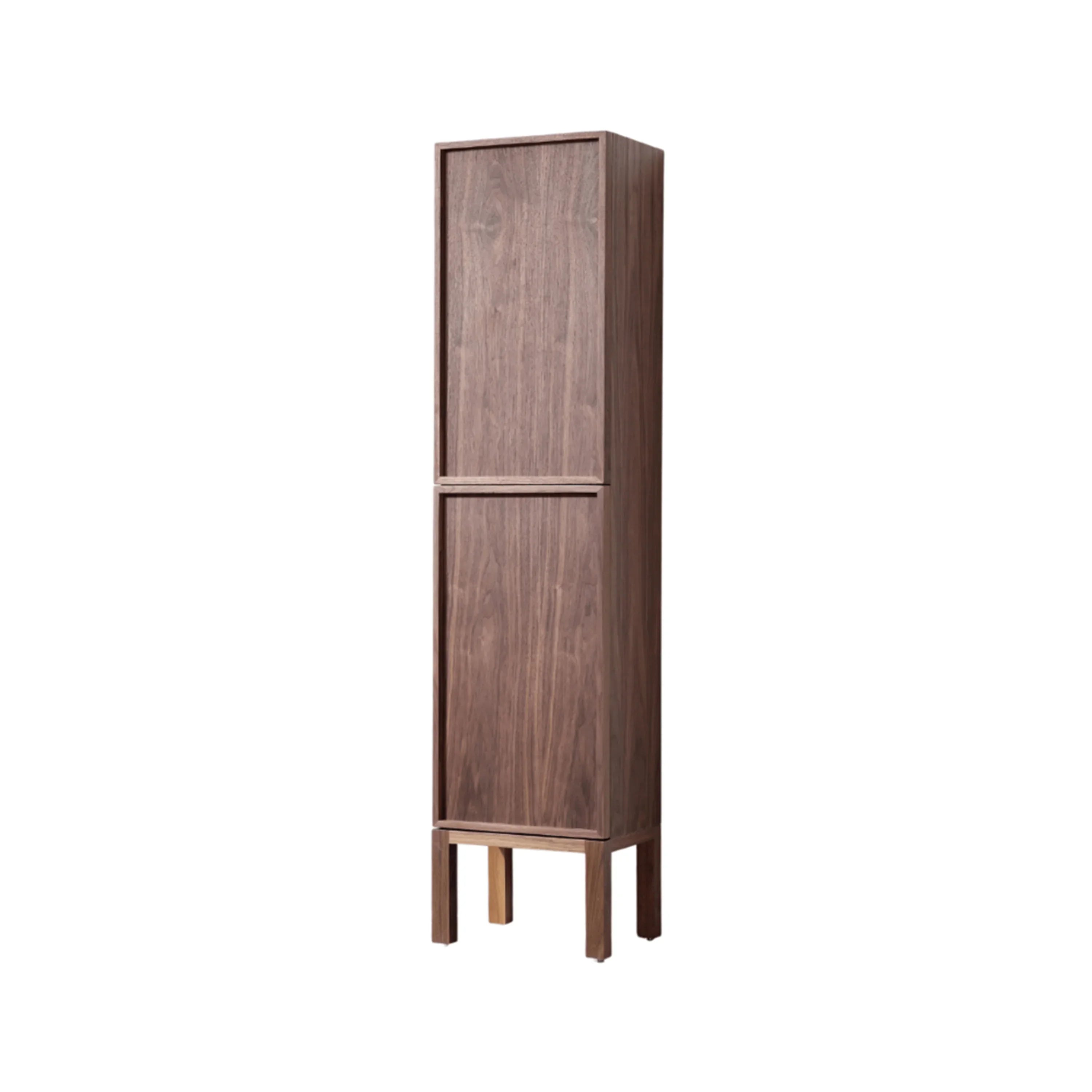 Armoire à linge de salle de bain sur pied - Noyer naturel - Réversible