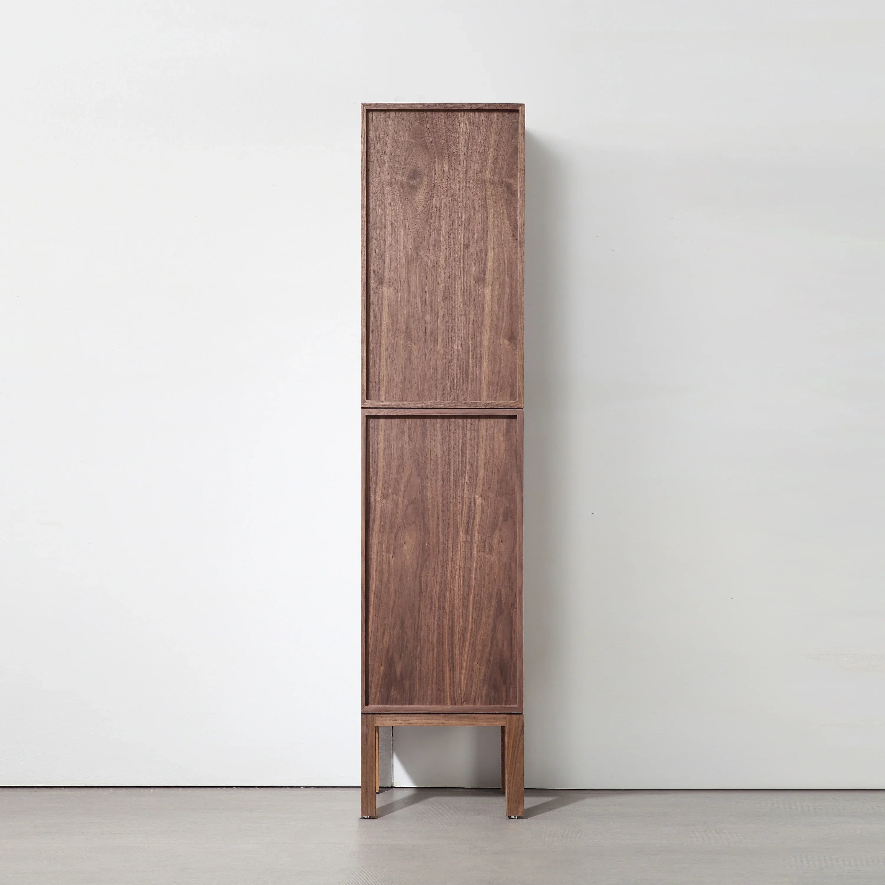 Armoire à linge de salle de bain sur pied - Noyer naturel - Réversible
