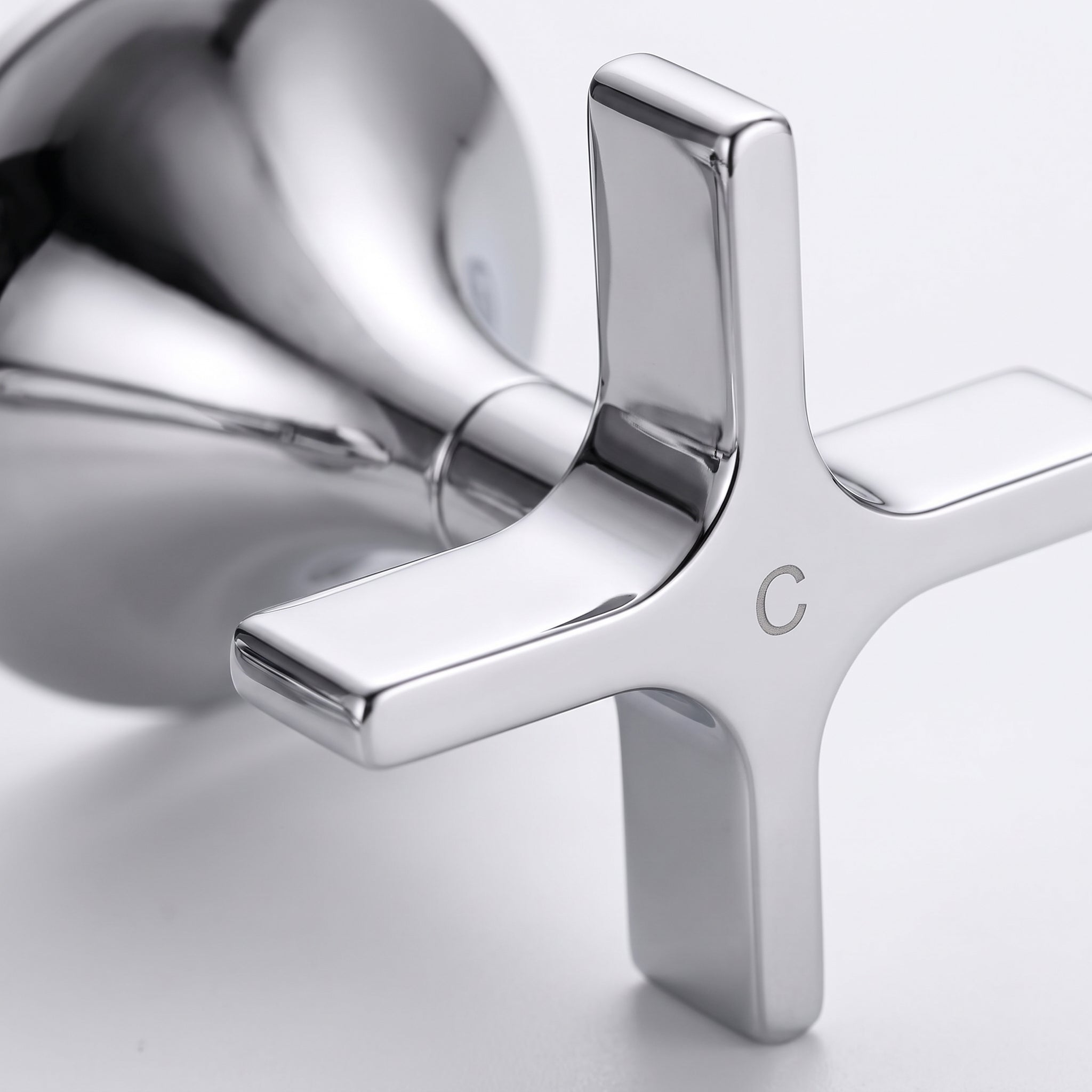 Vetra Wall-Mount Chrome Bathroom Faucet - Widespread 3-Hole with Cross Handles