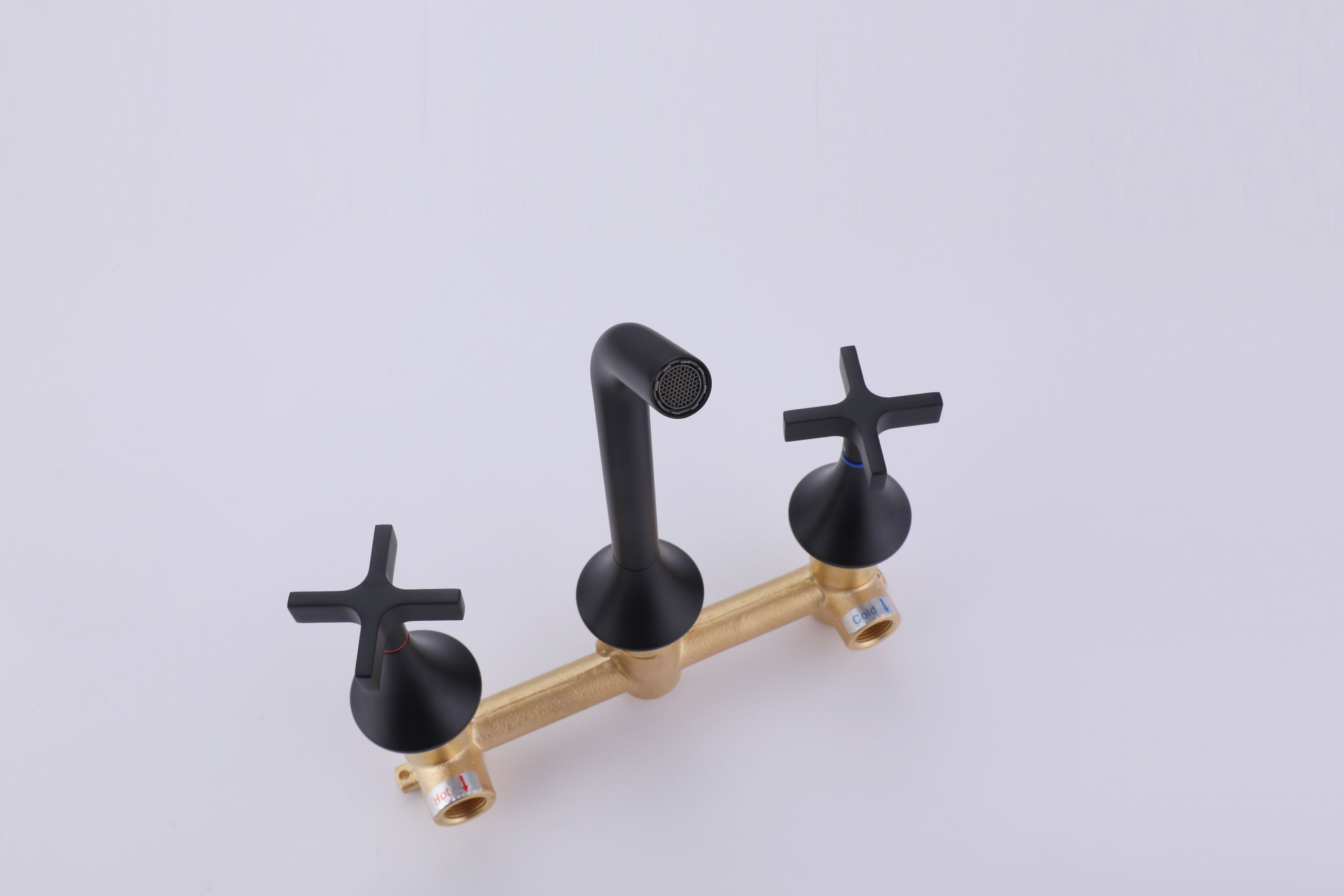 Robinet Mural Vetra - Noir Mat Design 3 Trous