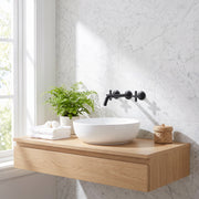 Vetra Wall-Mount Bathroom Faucet - Matte Black Widespread 3-Hole