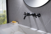 Robinet Mural Vetra - Noir Mat Design 3 Trous