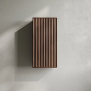 Meuble d'appoint Andorra en noyer, 1 porte avec étagères - Rangement de salle de bain