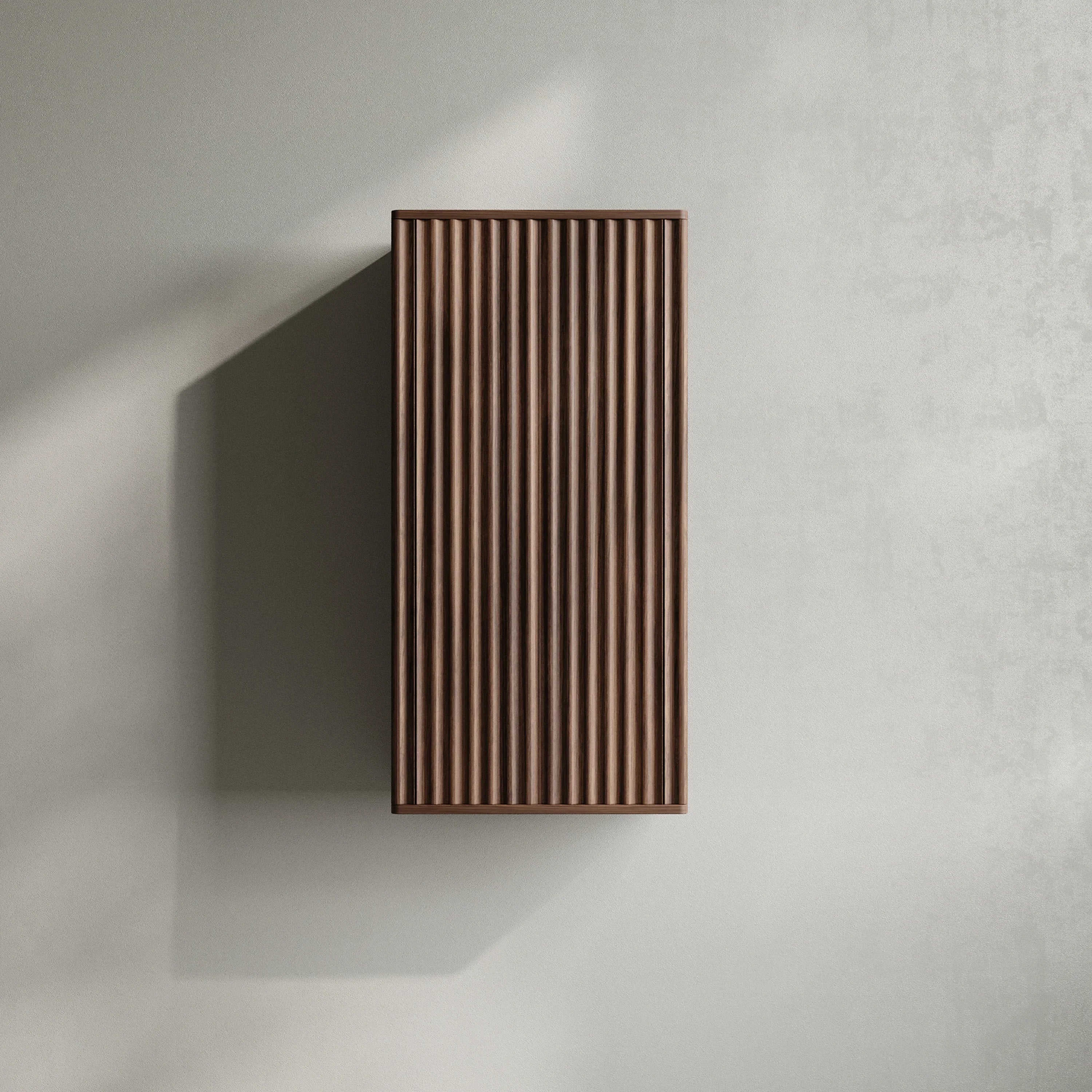 Meuble d'appoint Andorra en noyer, 1 porte avec étagères - Rangement de salle de bain