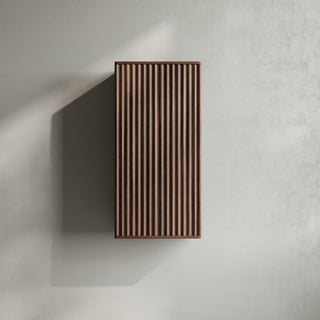 Meuble d'appoint Andorra en noyer, 1 porte avec étagères - Rangement de salle de bain