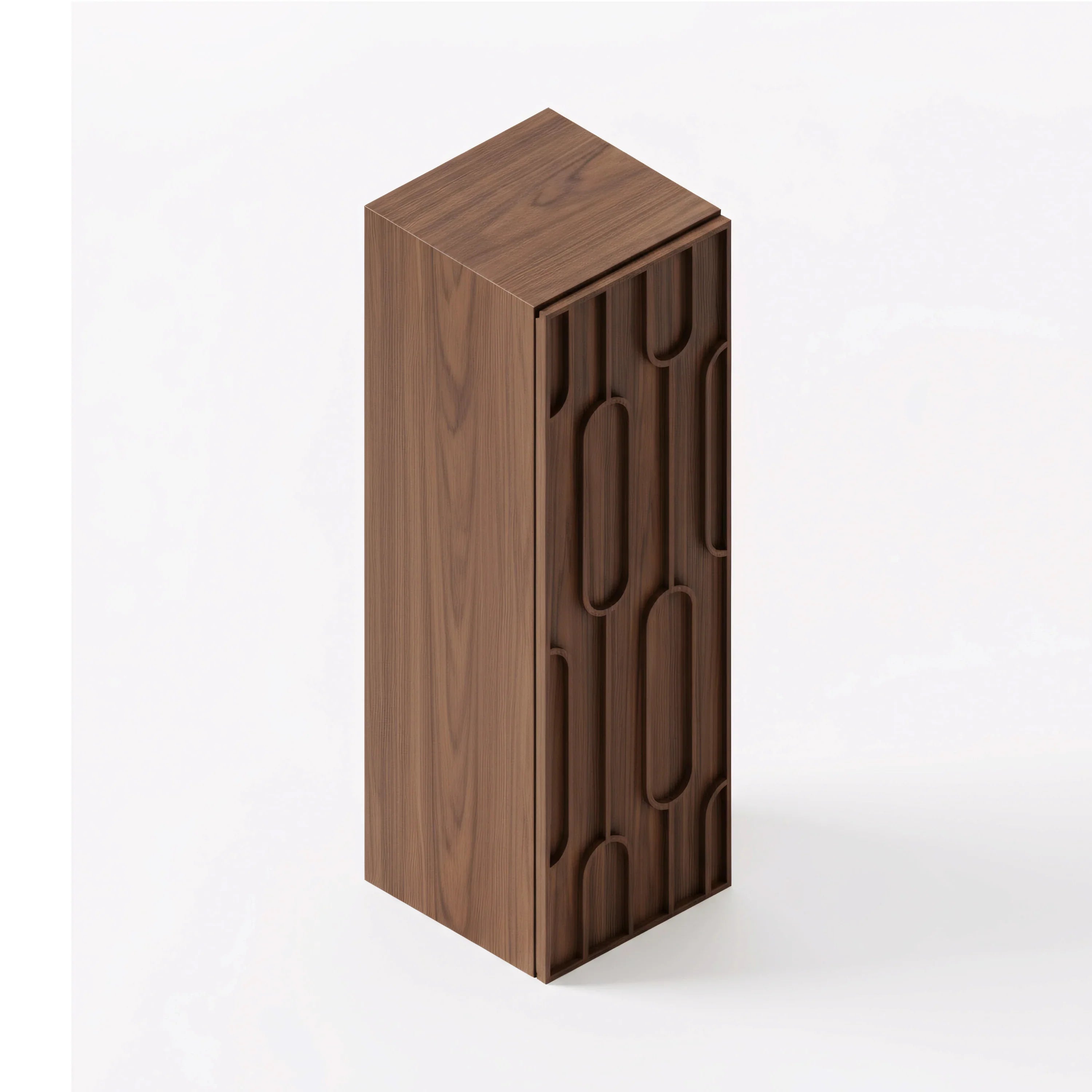 Meuble d'appoint Belfort en noyer, 1 porte avec étagères - Rangement de salle de bain