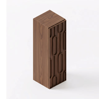 Meuble d'appoint Belfort en noyer, 1 porte avec étagères - Rangement de salle de bain