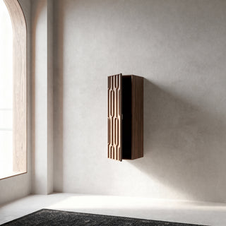 Meuble d'appoint Belfort en noyer, 1 porte avec étagères - Rangement de salle de bain