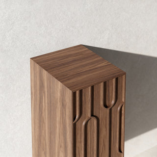 Meuble d'appoint Belfort en noyer, 1 porte avec étagères - Rangement de salle de bain