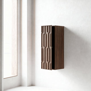 Meuble d'appoint Belfort en noyer, 1 porte avec étagères - Rangement de salle de bain