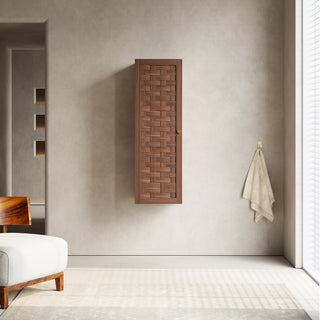 Toulouse Walnut 1-Door Side Cabinet with Shelves - Bathroom Storage