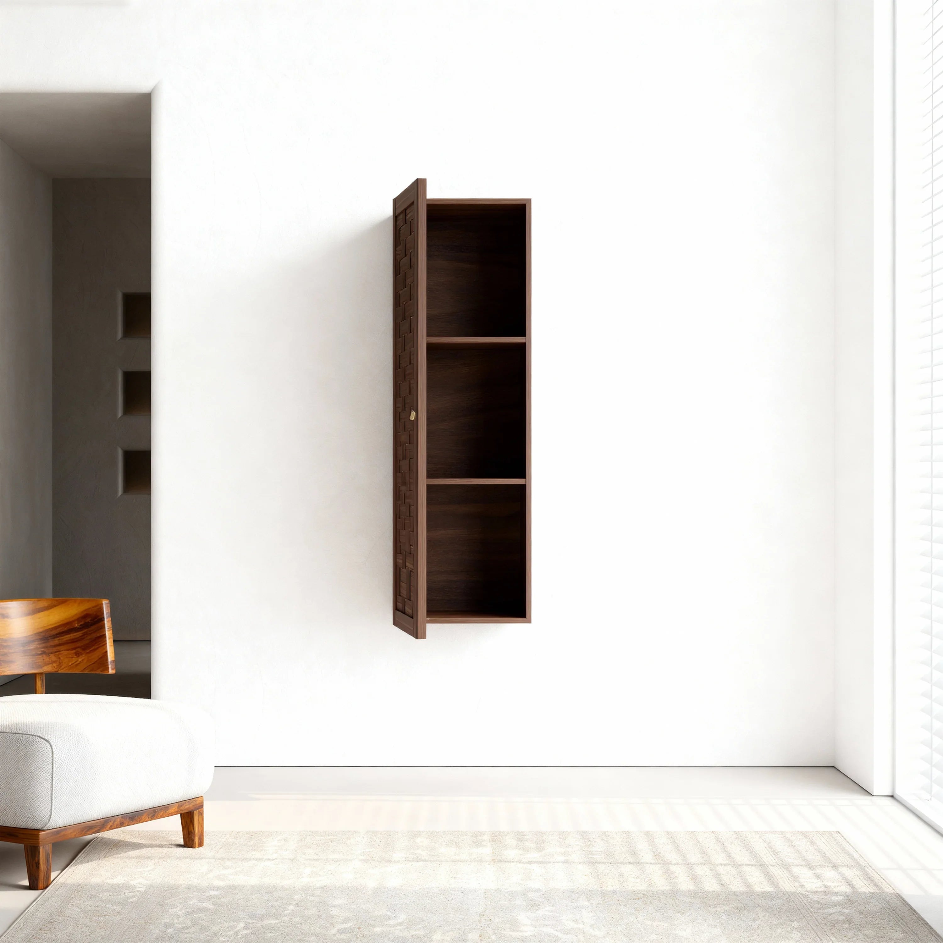 Toulouse Walnut 1-Door Side Cabinet with Shelves