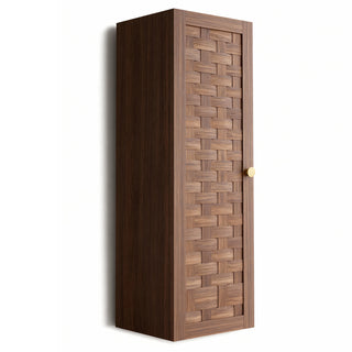 Toulouse Walnut 1-Door Side Cabinet with Shelves - Bathroom Storage