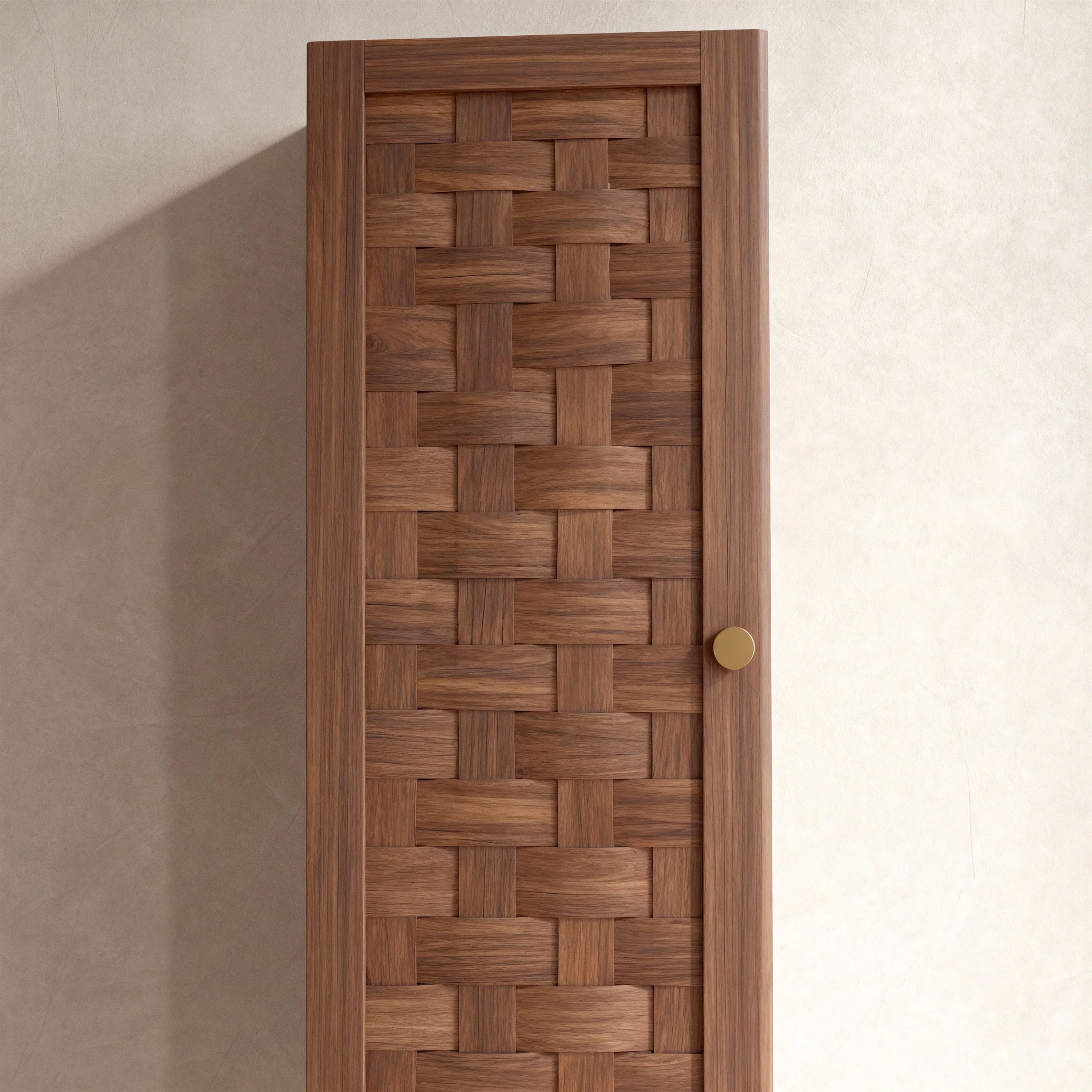 Toulouse Walnut 1-Door Side Cabinet with Shelves