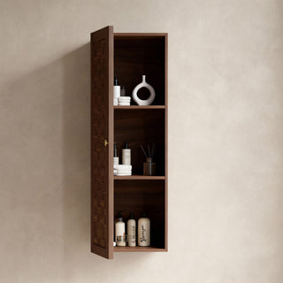 Toulouse Walnut 1-Door Side Cabinet with Shelves - Bathroom Storage