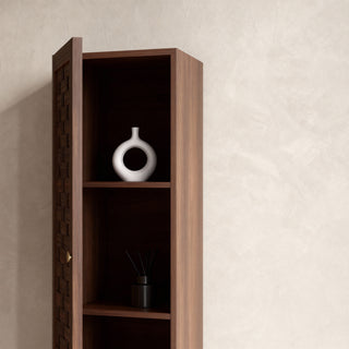 Toulouse Walnut 1-Door Side Cabinet with Shelves - Bathroom Storage