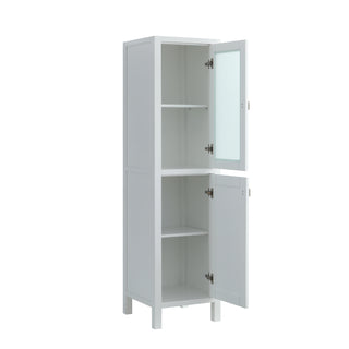 Armoire à linge de salle de bain autoportante - Collection Bilbao blanche