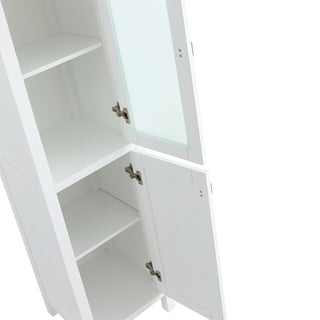 Armoire à linge de salle de bain autoportante - Collection Bilbao blanche