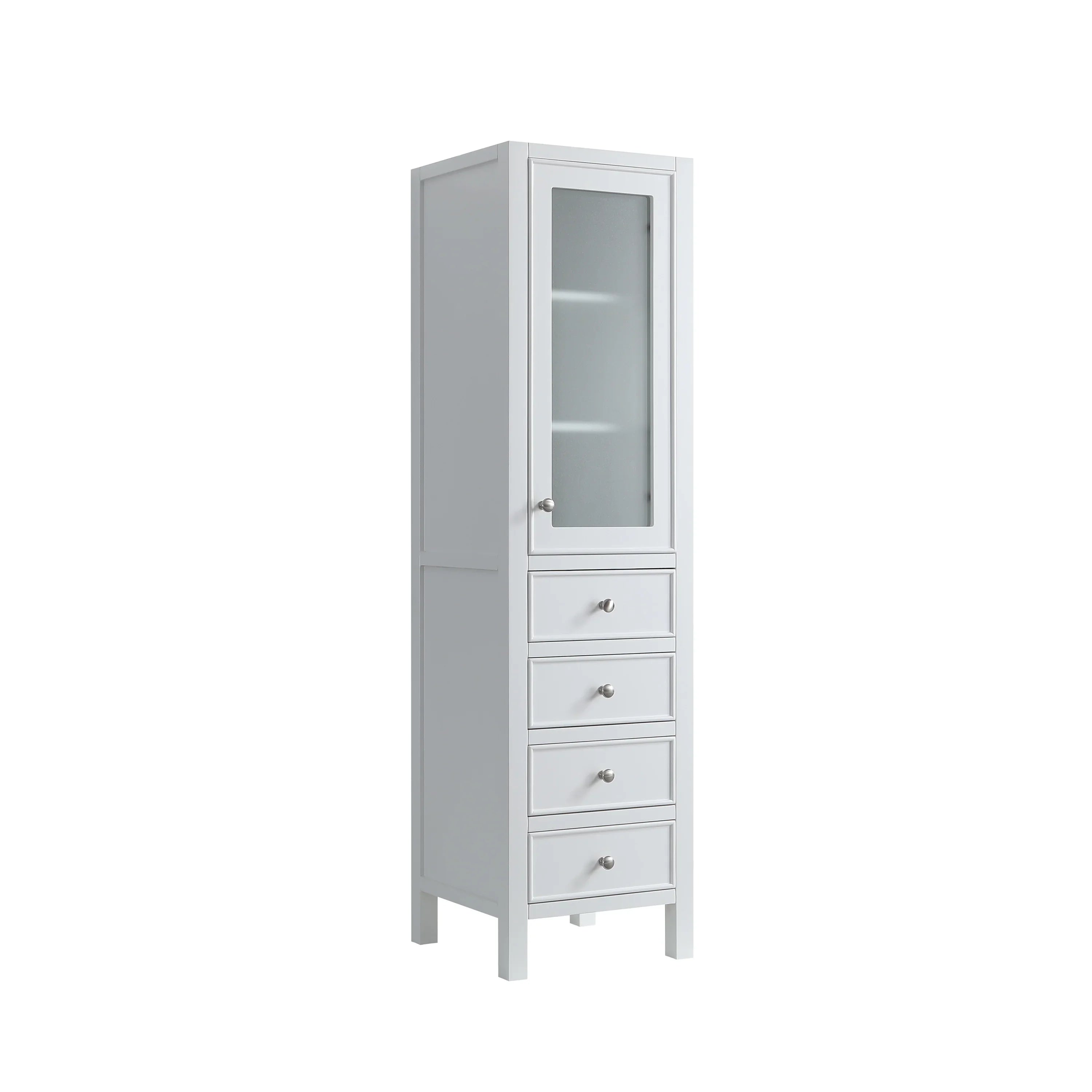 Armoire à linge autoportante pour salle de bain - Madrid blanc