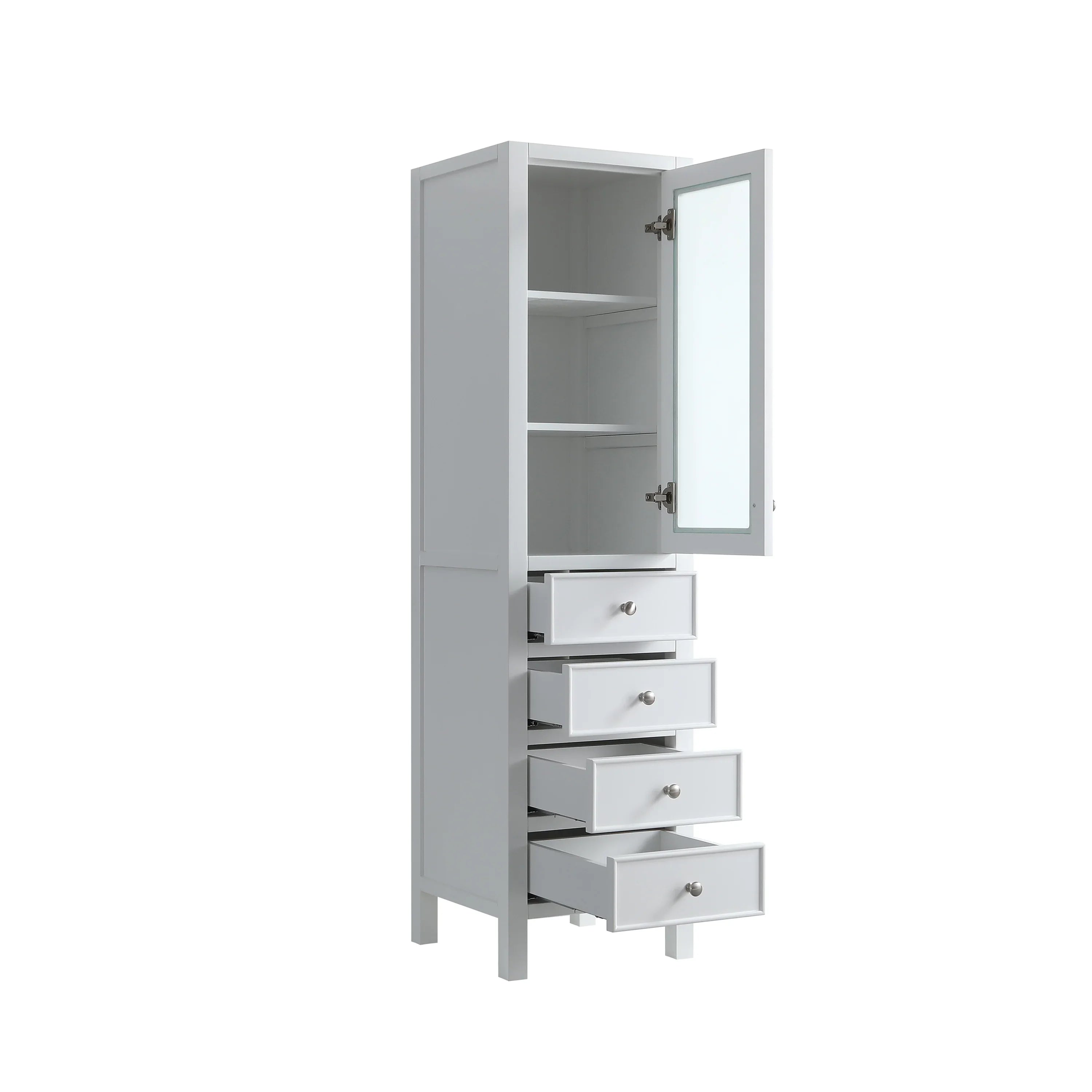 Armoire à linge autoportante pour salle de bain - Madrid blanc