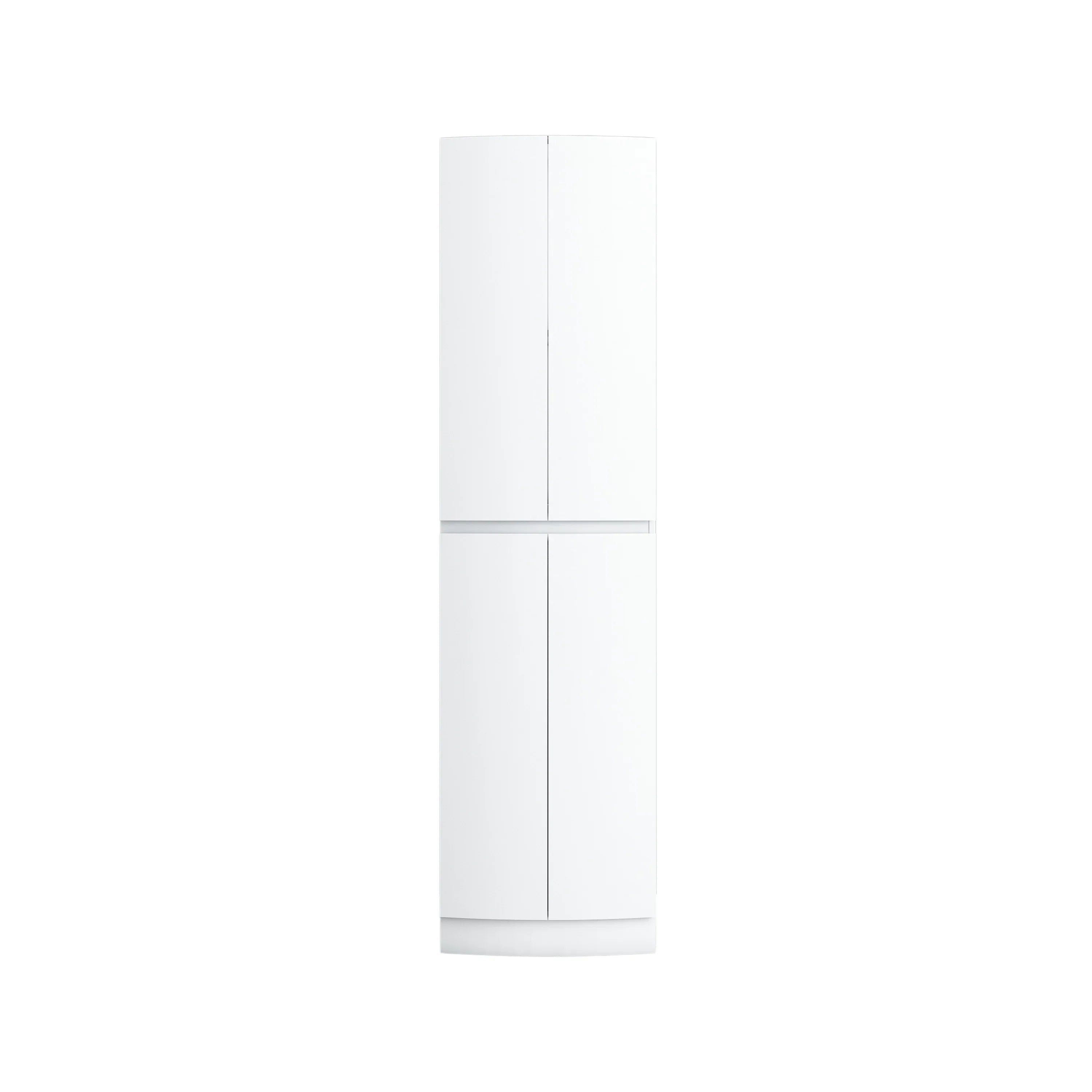 Armoire à Linge Autoportante pour Salle de Bain - Blanc Mat