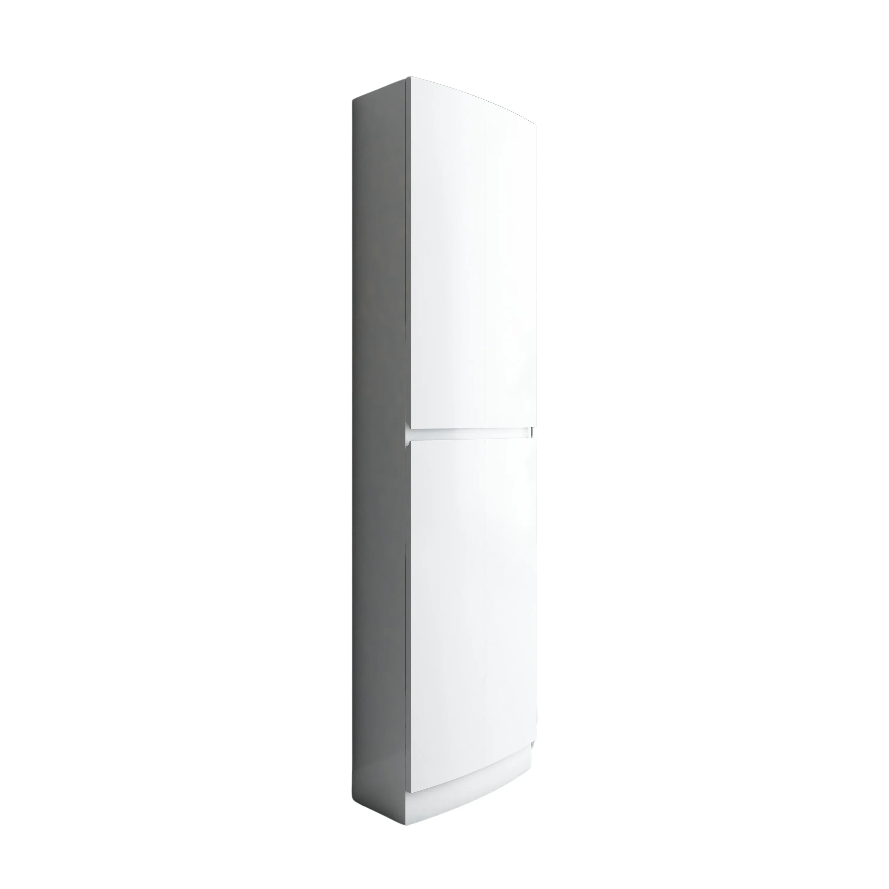 Armoire à Linge Autoportante pour Salle de Bain - Blanc Mat