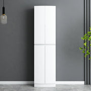 Armoire à Linge Autoportante pour Salle de Bain - Blanc Mat