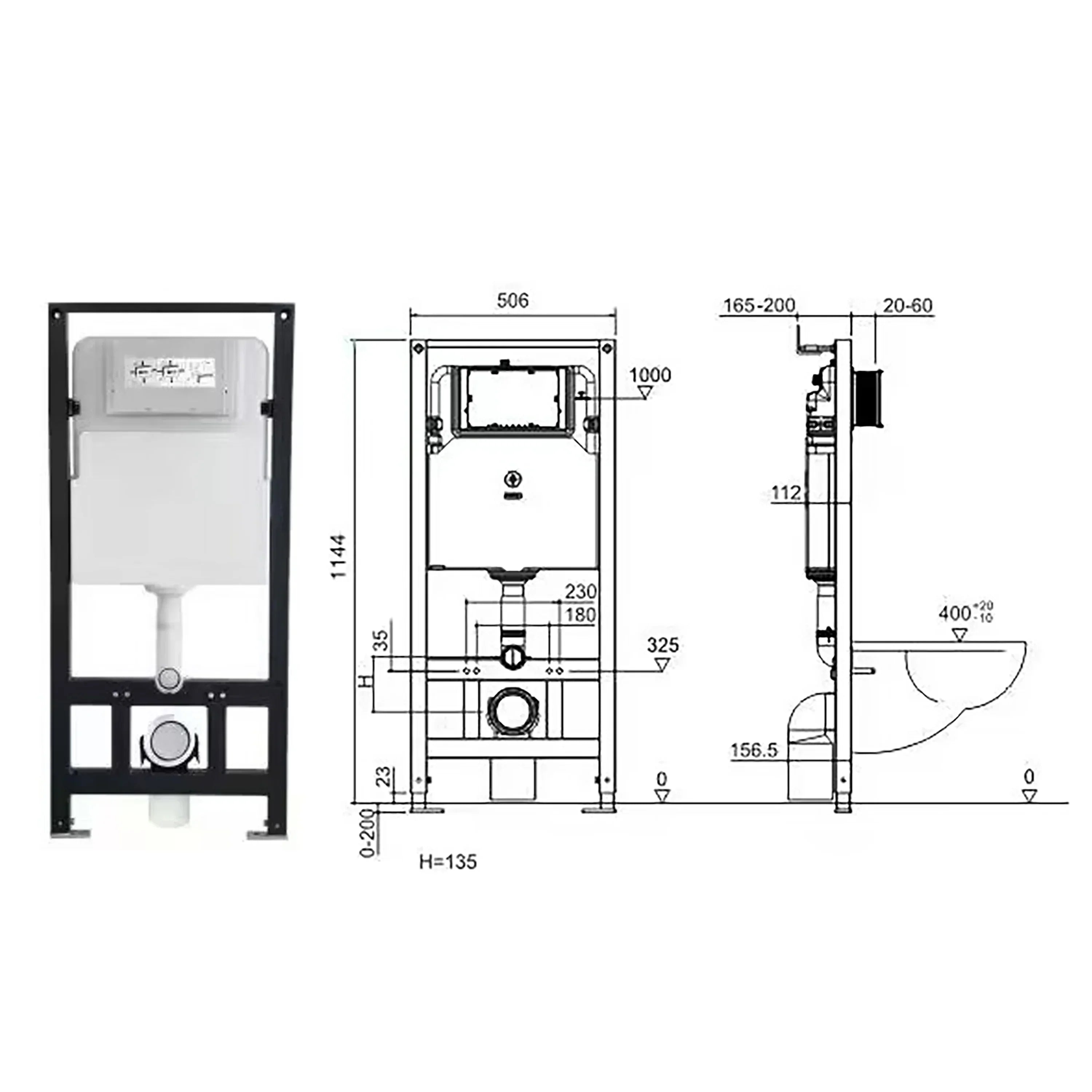 Toilette Murale Valentia Blanche - Double Chasse 1.1/1.6 GPF
